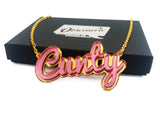pink and gold cunty necklace