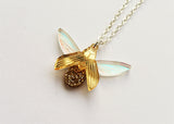 gold glitterbug pendant