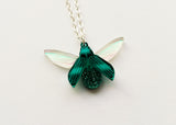 teal glitterbug pendant