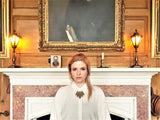 crystal cascade necklace being worn
