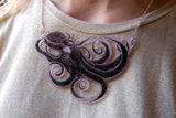 Double sided acrylic octopus necklace, black side.