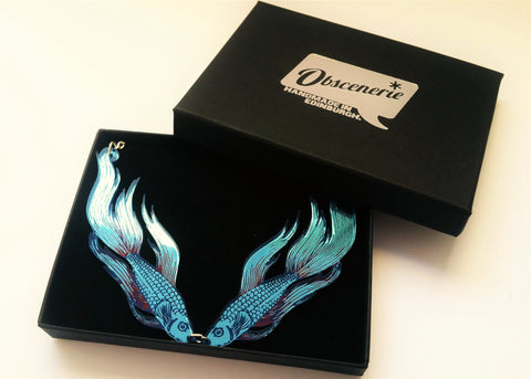 Betta Fish necklace, siamese fighting fish jewellery