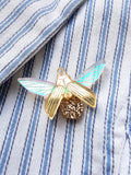 gold glitterbug brooch