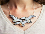 seagull necklace being worn