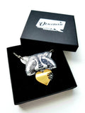 raccoon necklace in gift box