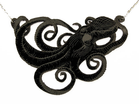 Acrylic laser cut octopus necklace